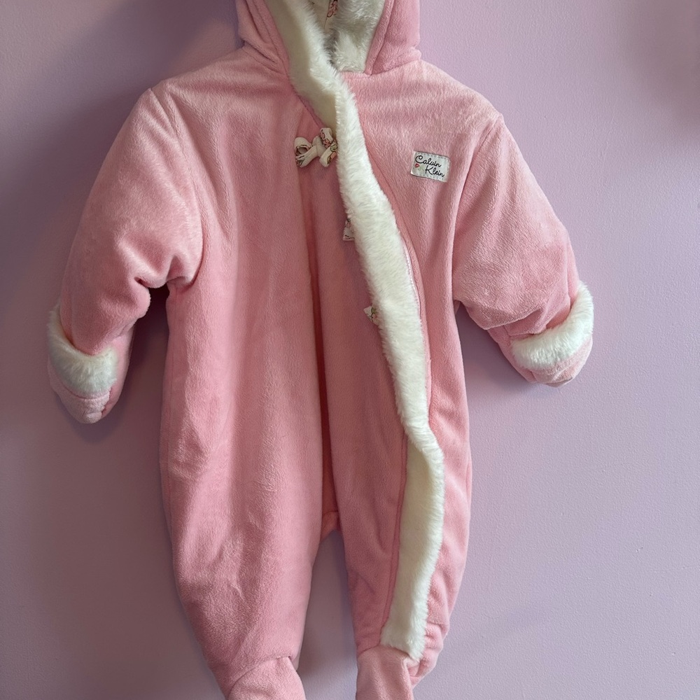 Pink vintage Calvin Klein bunting pram suit